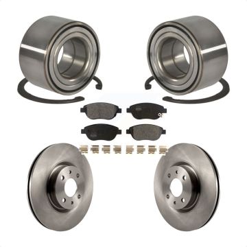 Front Wheel Bearing Brake Rotor & Pad Kit For 12-17 Fiat 500 Turbocharged with GAS engine KBB-114382