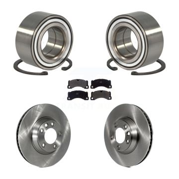 Front Wheel Bearing Disc Brake Rotors And Semi-Metallic Pads Kit For Porsche Cayenne KBB-114386