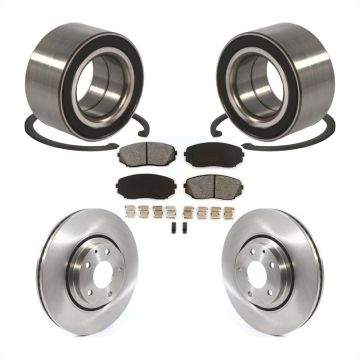 Front Wheel Bearing Disc Brake Rotors And Semi-Metallic Pads Kit For 2016-2018 Mazda CX-9 KBB-114388