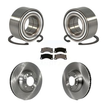 Front Wheel Bearing Disc Brake Rotors And Ceramic Pads Kit For Porsche Cayenne KBB-114406