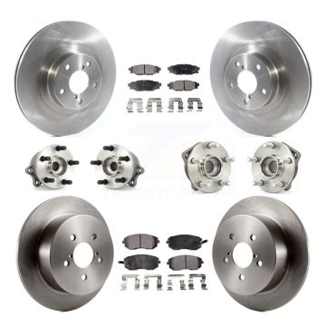 Front Rear Hub Bearings Disc Brake Rotors And Pads Kit (10Pc) For Subaru Outback Legacy KBB-114410