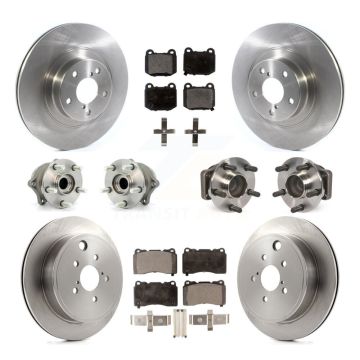 Front Rear Hub Bearing Brake Rotor Pads Kit (10Pc) For 2019 Toyota 86 TRD Special Edition KBB-114417
