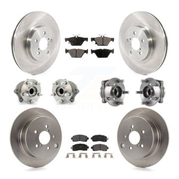 Front Rear Hub Bearing Assembly Disc Brake Rotor And Pads Kit (10Pc) For Subaru Crosstrek KBB-114418