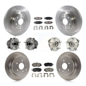 Front Rear Hub Bearings Disc Brake Rotors And Pads Kit (10Pc) For Subaru XV Crosstrek KBB-114420