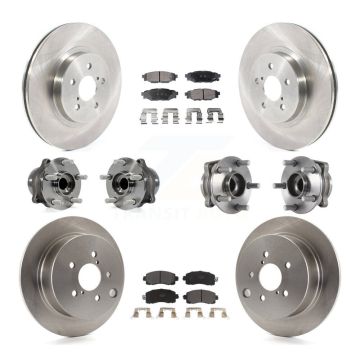 Front Rear Hub Bearing Disc Brake Rotors And Pads Kit (10Pc) For Subaru Crosstrek Impreza KBB-114422