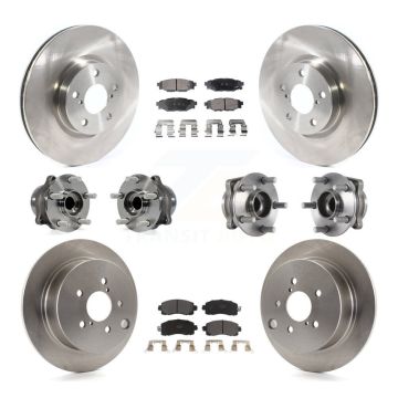 Front Rear Hub Bearings Assembly Disc Brake Rotors And Pads Kit (10Pc) For Subaru Impreza KBB-114423