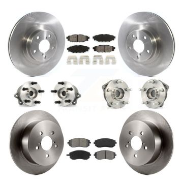 Front Rear Hub Bearings Disc Brake Rotors And Pads Kit (10Pc) For Subaru Outback Legacy KBB-114444