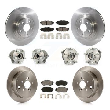 Front Rear Hub Bearing Brake Rotor And Pad Kit (10Pc) For Subaru Impreza Forester Outback KBB-114449