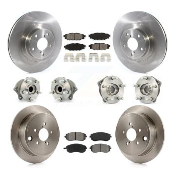 Front Rear Hub Bearing Brake Rotor And Pad Kit (10Pc) For Subaru Outback Forester Impreza KBB-114450