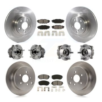 Front Rear Hub Bearing Disc Brake Rotor & Pad Kit (10Pc) For Subaru Forester Crosstrek XV KBB-114457