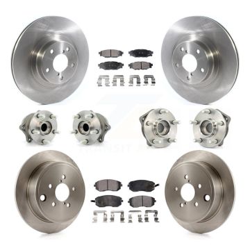 Front Rear Hub Bearing Brake Rotor And Pad Kit (10Pc) For Subaru Outback Forester Impreza KBB-114477