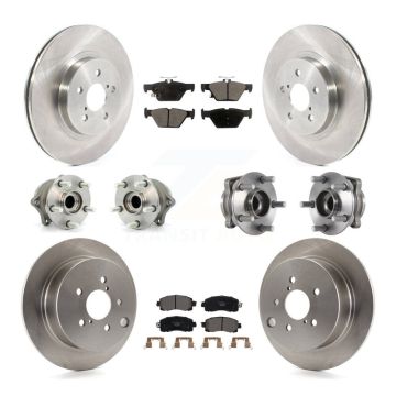 Front Rear Hub Bearing Disc Brake Rotors And Ceramic Pads Kit (10Pc) For Subaru Crosstrek KBB-114481