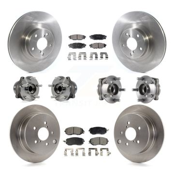 Front Rear Hub Bearing Disc Brake Rotor & Pad Kit (10Pc) For Subaru Forester Crosstrek XV KBB-114487