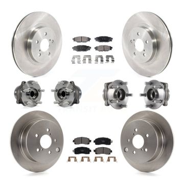 Front Rear Hub Bearing Disc Brake Rotors And Pads Kit (10Pc) For Subaru Crosstrek Impreza KBB-114488