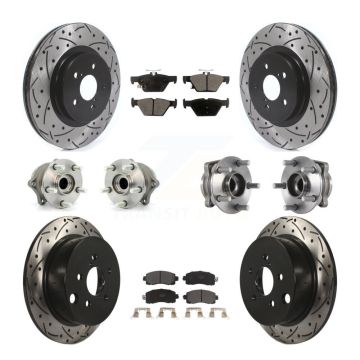 Front Rear Hub Bearings Coated Disc Brake Rotors And Pads Kit (10Pc) For Subaru Crosstrek KBB-114500