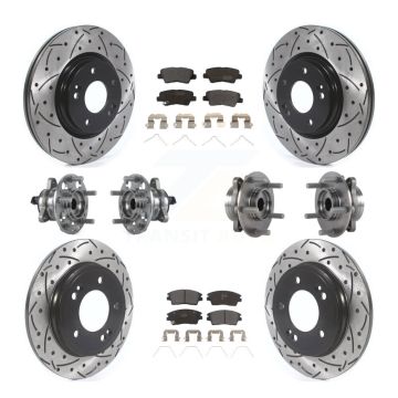 Front Rear Hub Bearing Coat Brake Rotor Pad Kit (10Pc) For 2017-2020 Hyundai Elantra 1.6L KBB-114505