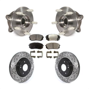 Front Hub Bearing Coat Drill Slot Brake Rotor Pads Kit For 2015 Hyundai Sonata GAS engine KBB-114528