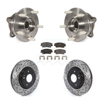 Front Hub Bearing Assembly Drill Slot Brake Rotor Pad Kit For Hyundai Tucson Kia Sportage KBB-114530