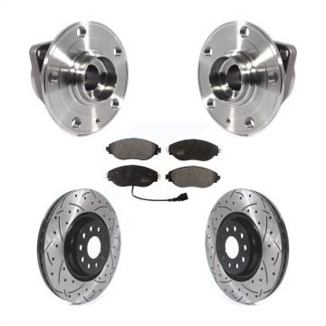 Front Hub Bearing Drill Slot Brake Rotor Pads Kit For Volkswagen Tiguan Jetta Audi Q3 GTI KBB-114531