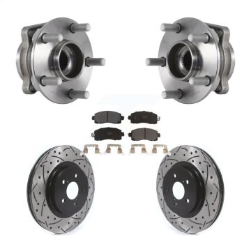 Front Hub Bearing Assembly Drilled Slot Brake Rotor Pads Kit For Subaru Crosstrek Impreza KBB-114534