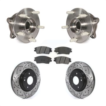 Front Hub Bearing Assembly Drill Slot Brake Rotor Pad Kit For Hyundai Tucson Kia Sportage KBB-114557