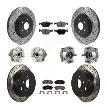 Front Rear Hub Bearings Coated Disc Brake Rotors And Pads Kit (10Pc) For Subaru Crosstrek KBB-114566