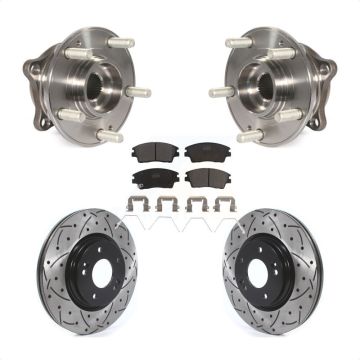 Front Hub Bearing Assembly Drill Slot Brake Rotor Pad Kit For Hyundai Tucson Kia Sportage KBB-114597