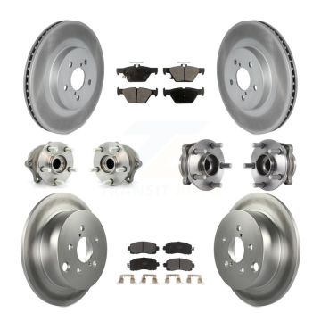 Front Rear Hub Bearings Coated Disc Brake Rotors And Pads Kit (10Pc) For Subaru Crosstrek KBB-114616