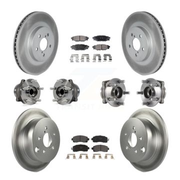 Front Rear Hub Bearing Coated Brake Rotor And Pad Kit (10Pc) For Subaru Crosstrek Impreza KBB-114622
