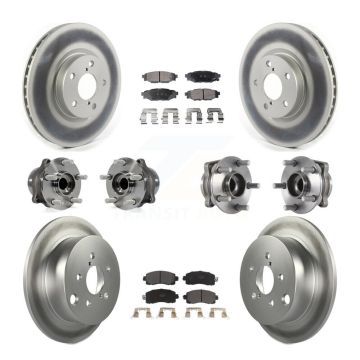 Front Rear Hub Bearings Coated Disc Brake Rotors And Pads Kit (10Pc) For Subaru Impreza KBB-114623