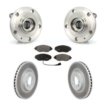 Front Hub Bearing Assembly Coated Disc Brake Rotors And Pads Kit For Volkswagen CC AWD KBB-114633