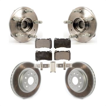 Front Hub Bearing Coated Brake Rotor & Pad Kit For 2014 Cadillac CTS With Brembo Calipers KBB-114638