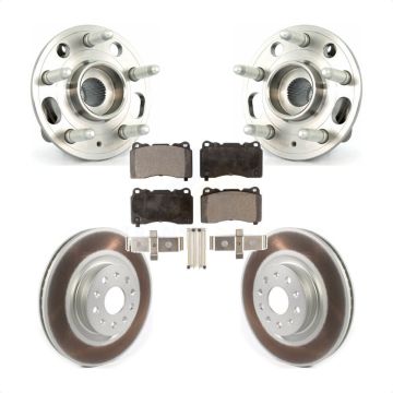 Front Hub Bearing Coated Brake Rotor And Pad Kit For Cadillac CTS With 18" Factory Wheels KBB-114644