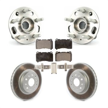 Front Hub Bearing Assembly Coated Disc Brake Rotors And Pads Kit For Cadillac CTS KBB-114645