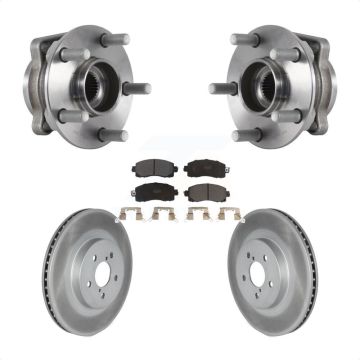 Front Hub Bearing Assembly Coated Disc Brake Rotor & Pad Kit For Subaru Crosstrek Impreza KBB-114657