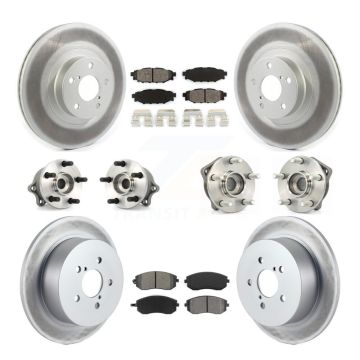 Front Rear Hub Bearing Coated Disc Brake Rotor & Pad Kit (10Pc) For Subaru Outback Legacy KBB-114664