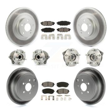 Front Rear Hub Bearing Coat Brake Rotor Pad Kit (10Pc) For Subaru Impreza Forester Legacy KBB-114670