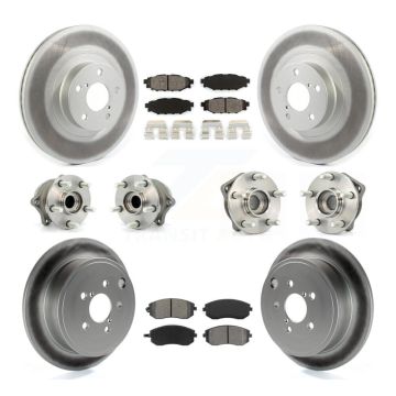 Front Rear Hub Bearing Coat Brake Rotor Pad Kit (10Pc) For Subaru Outback Forester Legacy KBB-114671