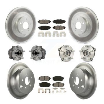 Front Rear Hub Bearing Coated Disc Brake Rotor And Pad Kit (10Pc) For Subaru XV Crosstrek KBB-114679