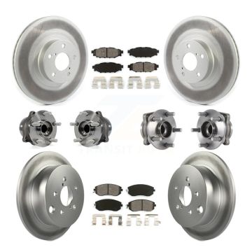 Front Rear Hub Bearing Coated Brake Rotor Pad Kit (10Pc) For Subaru Forester Crosstrek XV KBB-114681