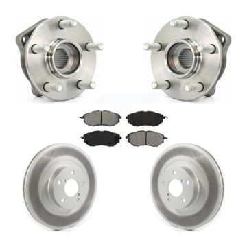 Front Hub Bearing Coated Disc Brake Rotor Pads Kit For 2009 Subaru Legacy 3.0 R with 3.0L KBB-114690