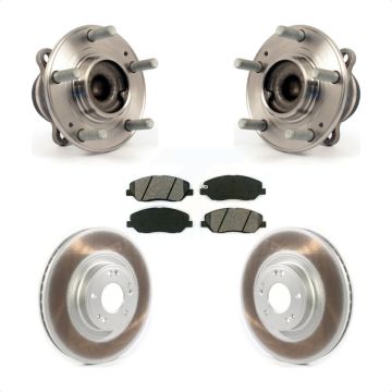Front Hub Bearing Assembly Coated Disc Brake Rotor Pads Kit For 2012 Hyundai Genesis 3.8L KBB-114695
