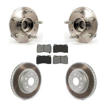 Front Hub Bearing Coated Brake Rotor & Pad Kit For 2014 Cadillac CTS With Brembo Calipers KBB-114697