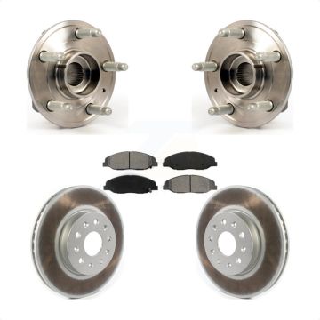 Front Hub Bearing Coated Brake Rotor & Pad Kit For Cadillac CTS Without Heavy Duty Brakes KBB-114699