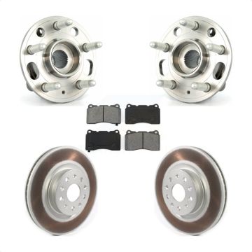 Front Hub Bearing Coated Brake Rotor And Pad Kit For Cadillac CTS With 18" Factory Wheels KBB-114701