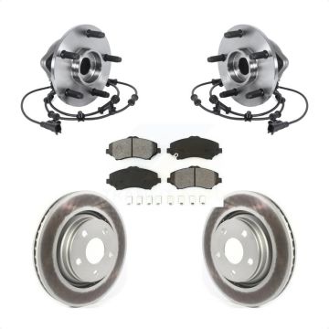 Front Hub Bearing Assembly Coated Disc Brake Rotors And Pads Kit For Jeep Wrangler JK KBB-114707
