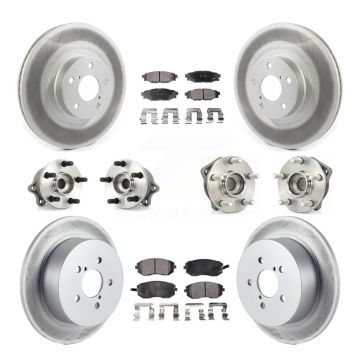 Front Rear Hub Bearing Coated Disc Brake Rotor & Pad Kit (10Pc) For Subaru Outback Legacy KBB-114716