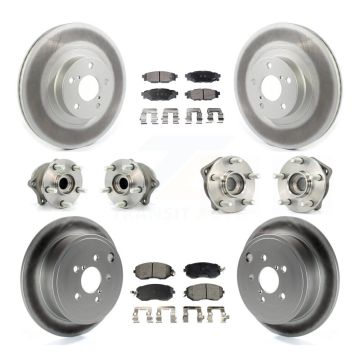 Front Rear Hub Bearing Coat Brake Rotor Pad Kit (10Pc) For Subaru Impreza Forester Legacy KBB-114724