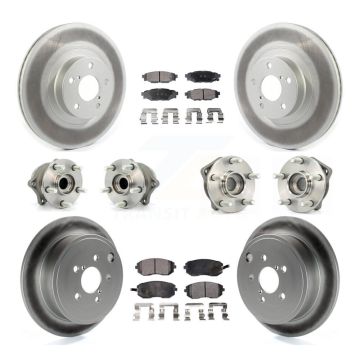 Front Rear Hub Bearing Coat Brake Rotor Pad Kit (10Pc) For Subaru Outback Forester Legacy KBB-114725
