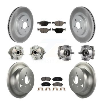 Front Rear Hub Bearings Coated Disc Brake Rotors And Pads Kit (10Pc) For Subaru Crosstrek KBB-114729